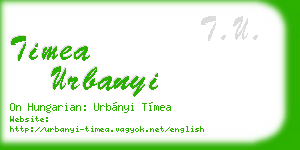 timea urbanyi business card