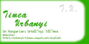 timea urbanyi business card